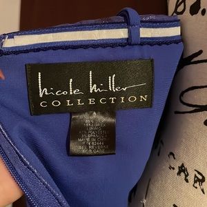 Nicohle Miller collection purple strapless gown dress